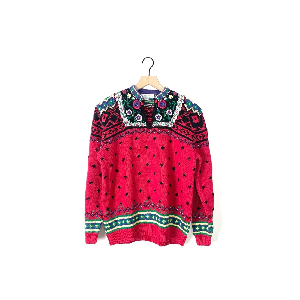 Vintage Heirlooms hand knit sweater size M